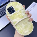 For iPhone 12 Pro Creative Denim Slipper Design TPU Phone Case(Yellow Green)