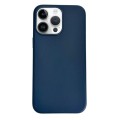 For iPhone 15 Pro Max Pure Color Leather Magsafe Magnetic Phone Case(Dark Blue)