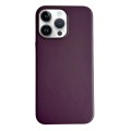 For iPhone 15 Pro Max Pure Color Leather Magsafe Magnetic Phone Case(Purple)