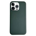 For iPhone 15 Pro Pure Color Leather Magsafe Magnetic Phone Case(Dark Green)