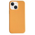 For iPhone 15 Plus Pure Color Leather Magsafe Magnetic Phone Case(Orange)
