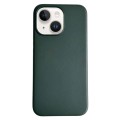 For iPhone 15 Plus Pure Color Leather Magsafe Magnetic Phone Case(Dark Green)