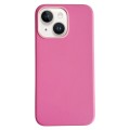 For iPhone 15 Plus Pure Color Leather Magsafe Magnetic Phone Case(Pink)