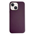 For iPhone 15 Plus Pure Color Leather Magsafe Magnetic Phone Case(Purple)