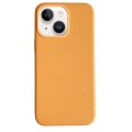 For iPhone 14 Pure Color Leather Magsafe Magnetic Phone Case(Orange)