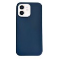 For iPhone 12 Pure Color Leather Magsafe Magnetic Phone Case(Dark Blue)