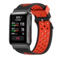 For Huawei Watch D Two Color Punched Silicone Watch Band(Black Red)