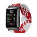 For Huawei Watch D Adjustable Woven Nylon Watch Band(Red White)