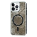 For iPhone 12 Pro Max Contrast Color Denim MagSafe Magnetic Phone Case(Grey)