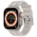 For Apple Watch Ultra 49mm Stone Grain Liquid Silicone Watch Band(Silver Starlight)