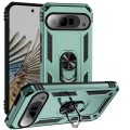 For Google Pixel 9 Pro Shockproof TPU + PC Phone Case with Holder(Dark Green)