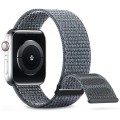 For Apple Watch Series 7 41mm Dual Hook and Loop Nylon Watch Band(Grey)