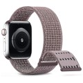 For Apple Watch Series 7 41mm Dual Hook and Loop Nylon Watch Band(Smoke Purple)