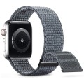 For Apple Watch Series 3 42mm Dual Hook and Loop Nylon Watch Band(Grey)
