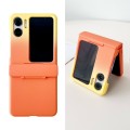 For OPPO Find N2 Flip Skin Feel PC Full Coverage Shockproof Phone Case(Orange+Yellow)