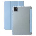 For Xiaomi Pad 6S Pro 3-fold Clear Acrylic Leather Tablet Case with Pen Slot(Ice Blue)