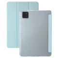 For Xiaomi Pad 6S Pro 3-fold Clear Acrylic Leather Tablet Case with Pen Slot(Light Green)