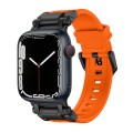 For Apple Watch SE 2023 44mm Explorer TPU Watch Band(Black Orange)