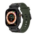 For Apple Watch Ultra 2 49mm Explorer TPU Watch Band(Black Green)
