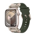 For Apple Watch SE 2022 44mm Explorer TPU Watch Band(Titanium Green)
