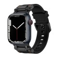 For Apple Watch SE 44mm Explorer TPU Watch Band(Black Black)