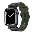 For Apple Watch SE 44mm Explorer TPU Watch Band(Black Green)