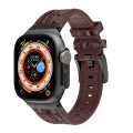 For Apple Watch Ultra 2 49mm Crocodile Texture Liquid Silicone Watch Band(Black Dark Brown)