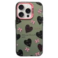 For iPhone 15 Pro Max Sweet Cool Bow PC Phone Case(Love Heart)