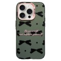 For iPhone 15 Pro Sweet Cool Bow PC Phone Case(Black Bow Ties)