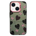 For iPhone 14 Sweet Cool Bow PC Phone Case(Love Heart)