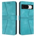 For Google Pixel 8a Triangle Solid Color Leather Phone Case(Green)