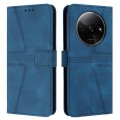 For Xiaomi Redmi A3 Triangle Solid Color Leather Phone Case(Blue)
