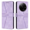 For Xiaomi Redmi A3 Triangle Solid Color Leather Phone Case(Purple)