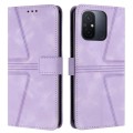 For Xiaomi Redmi 12C Triangle Solid Color Leather Phone Case(Purple)