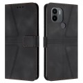 For Xiaomi Redmi A1+ Triangle Solid Color Leather Phone Case(Black)