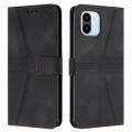 For Xiaomi Redmi A1 Triangle Solid Color Leather Phone Case(Black)