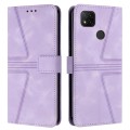 For Xiaomi Redmi 9C / 10A Triangle Solid Color Leather Phone Case(Purple)