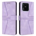 For Xiaomi Redmi 10C Triangle Solid Color Leather Phone Case(Purple)