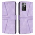 For Xiaomi Redmi 10 / 10 Prime Triangle Solid Color Leather Phone Case(Purple)