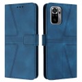 For Redmi Note 10 / Note 10S 4G Triangle Solid Color Leather Phone Case(Blue)