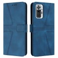 For Xiaomi Redmi Note 10 Pro 4G Triangle Solid Color Leather Phone Case(Blue)