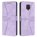 For Xiaomi Redmi Note 9 Pro Triangle Solid Color Leather Phone Case(Purple)