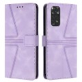 For Redmi Note 11 / 11S 6.43 Global Triangle Solid Color Leather Phone Case(Purple)