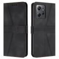 For Redmi Note 12 4G Global Triangle Solid Color Leather Phone Case(Black)
