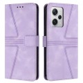 For Xiaomi Poco X5 Pro Triangle Solid Color Leather Phone Case(Purple)