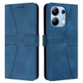 For Xiaomi Redmi Note 13 4G Triangle Solid Color Leather Phone Case(Blue)