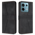 For Xiaomi Redmi Note 13 5G Triangle Solid Color Leather Phone Case(Black)