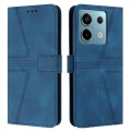 For Xiaomi Redmi Note 13 5G Triangle Solid Color Leather Phone Case(Blue)