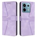 For Xiaomi Redmi Note 13 5G Triangle Solid Color Leather Phone Case(Purple)