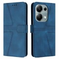 For Xiaomi Redmi Note 13 Pro 4G Triangle Solid Color Leather Phone Case(Blue)